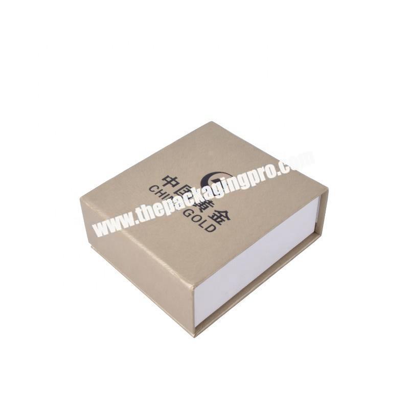 Custom Logo Gold Cardboard Jewelry Box Pendant Packaging Box Magnetic Closure Paper Jewelry Gift Box
