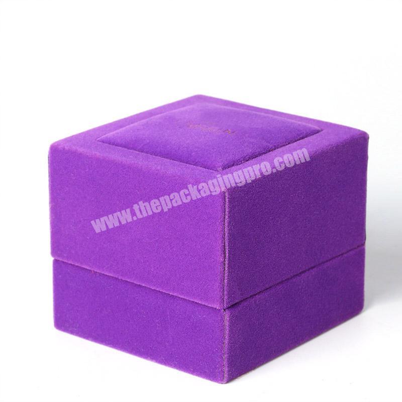 wholesale velvet girls purple jewelry packing box custom for necklace ring