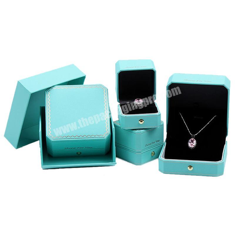Luxury Octagon jewelry box earring necklace box custom leatherette paper jewellery box