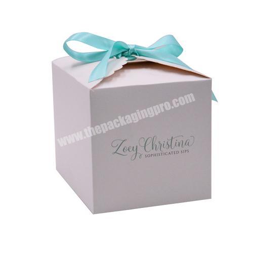 Wholesale Custom New Year Christmas Wedding Candy Paper Box Thank You Box With Ribbon For Guest Gift Box Event Party Supplies
