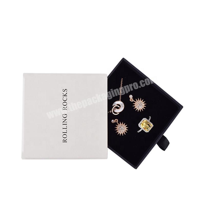 China  Factory Wholesale Elegant Custom Logo Color Cardboard Slide Necklace Drawer Jewelry Box