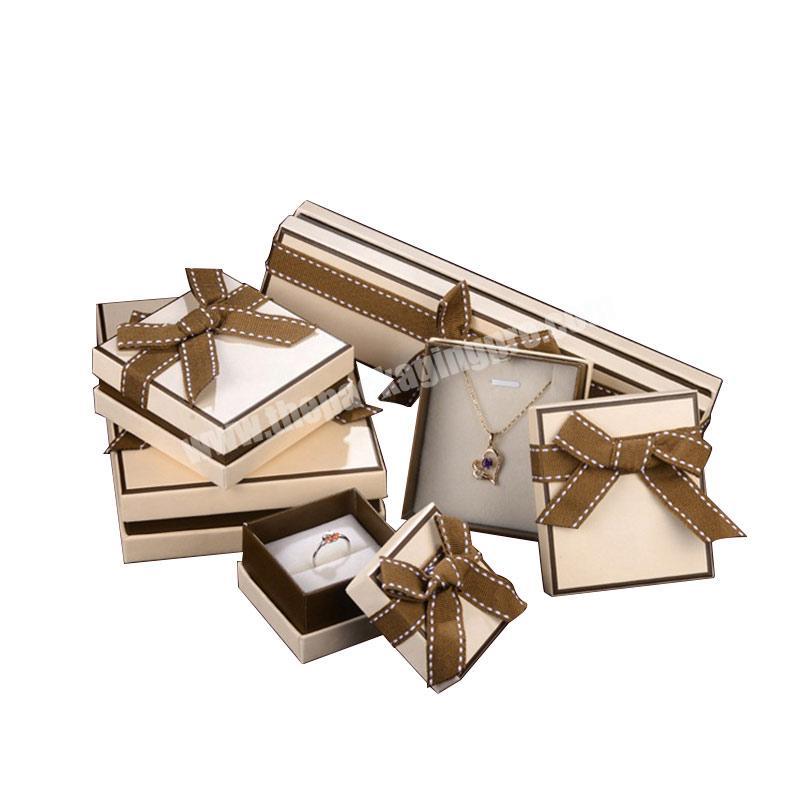 Wholesale custom logo gift ribbon bow cardboard jewelry packaging box