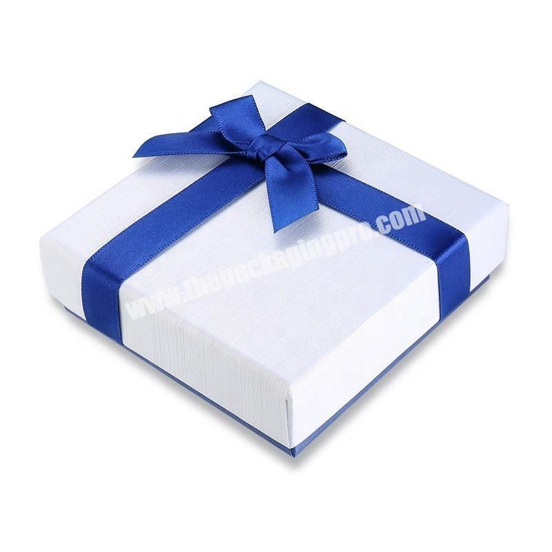 fashion style customized cardboard gift jewelry packing paper box  with butterfly ribbon