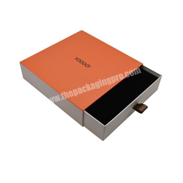 Fashion Unique Design Custom Printing Logo Drawer Box Cardboard Sliding Rigid Hard Gift Packaging Boxes With Ribbon Cabinet Box