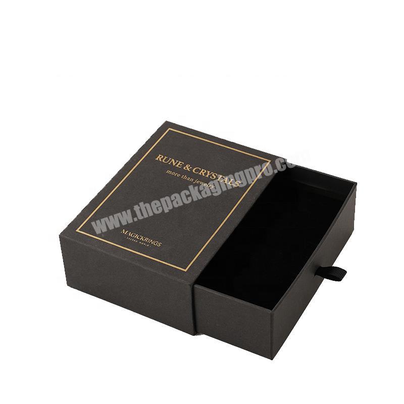 Black jewelry box with drawer bracelets box custom made paper box for jewelry 2019