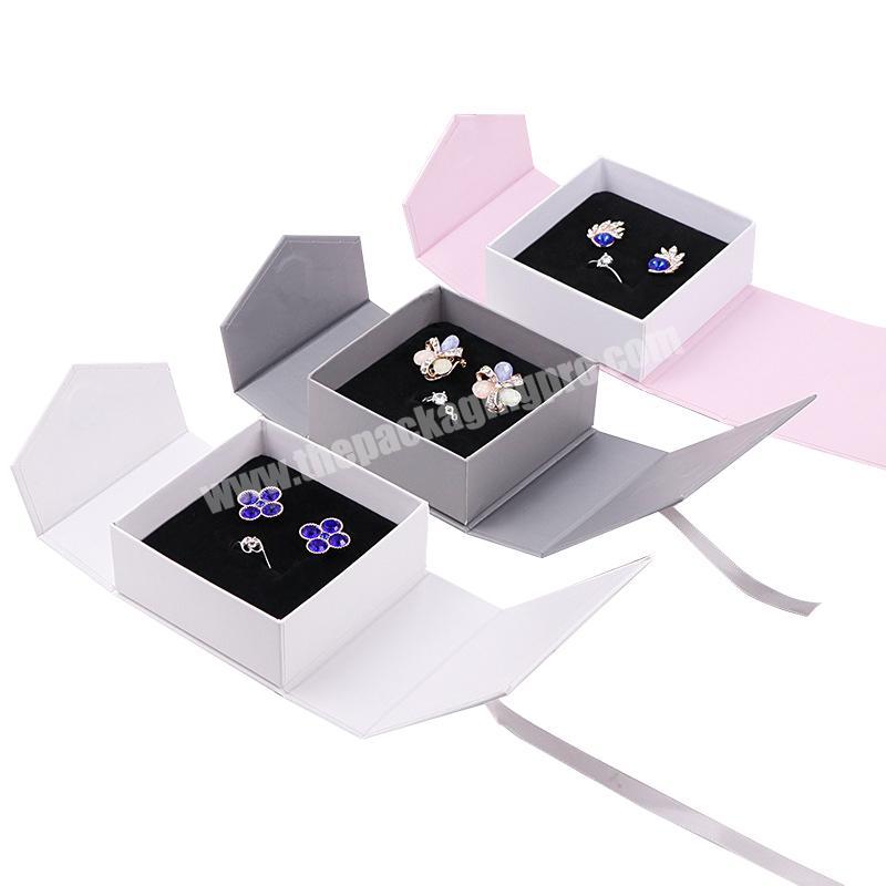 Hot Stamp Elegant Factory Made Paper Jewelry Box Packaging for Ring & Earrings