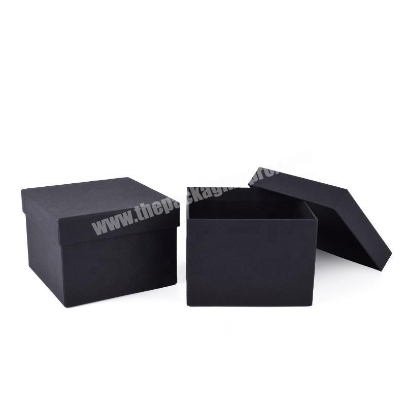 high quality black corrugated recycle paper custom logo black craft paper box with cover