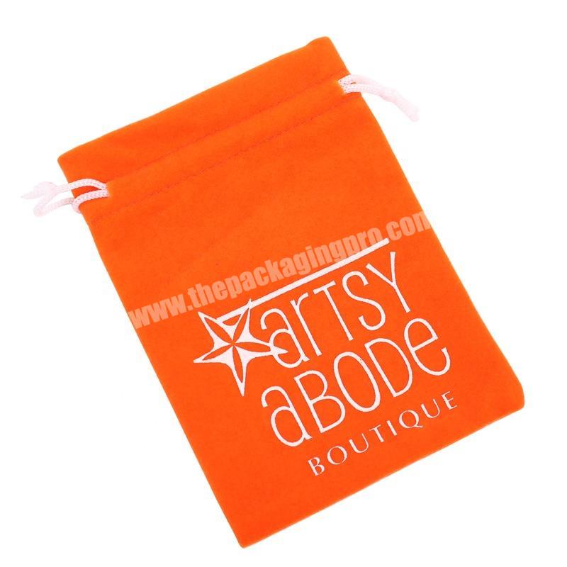 2018 Custom Made Orange Dust Velvet Jewelry Pouch Bag with LOGO