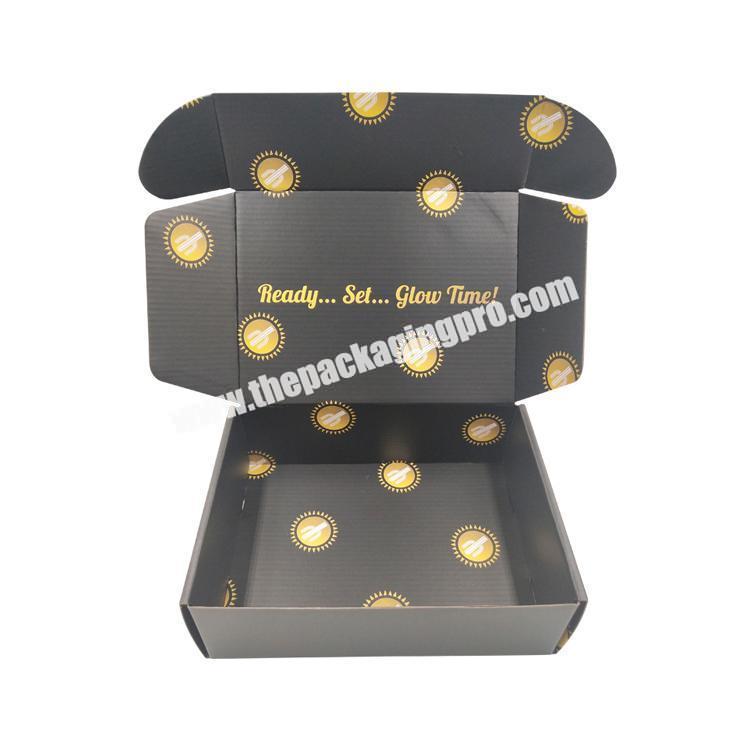 Cosmetic makeup lipgloss cardboard box black shipping boxes custom logo