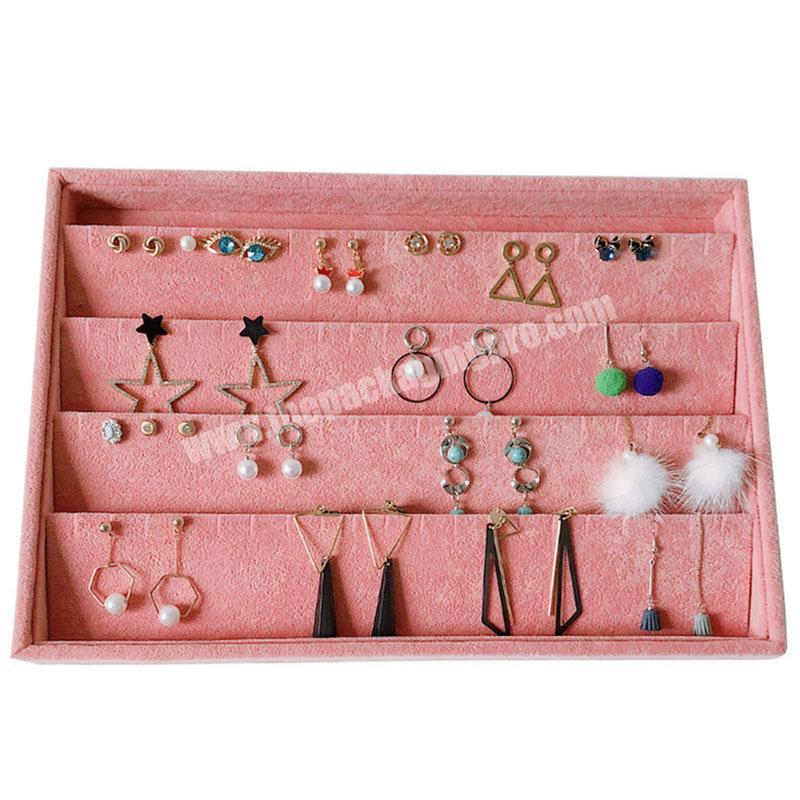 Luxury custom earring velvet jewelry display tray organizer box