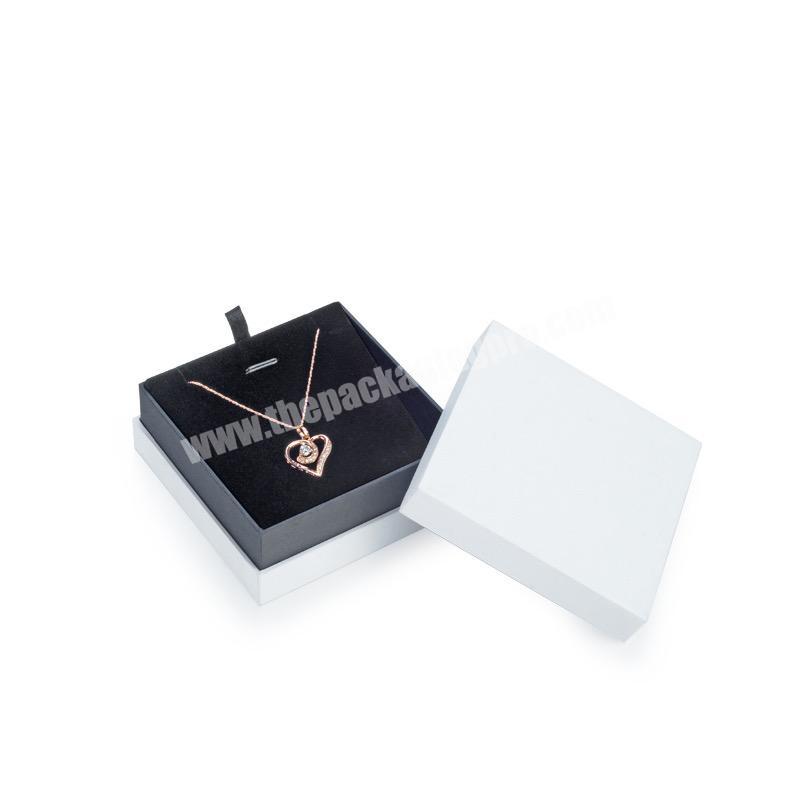 wholesale white customised paper necklace packaging custom jewelry gift box