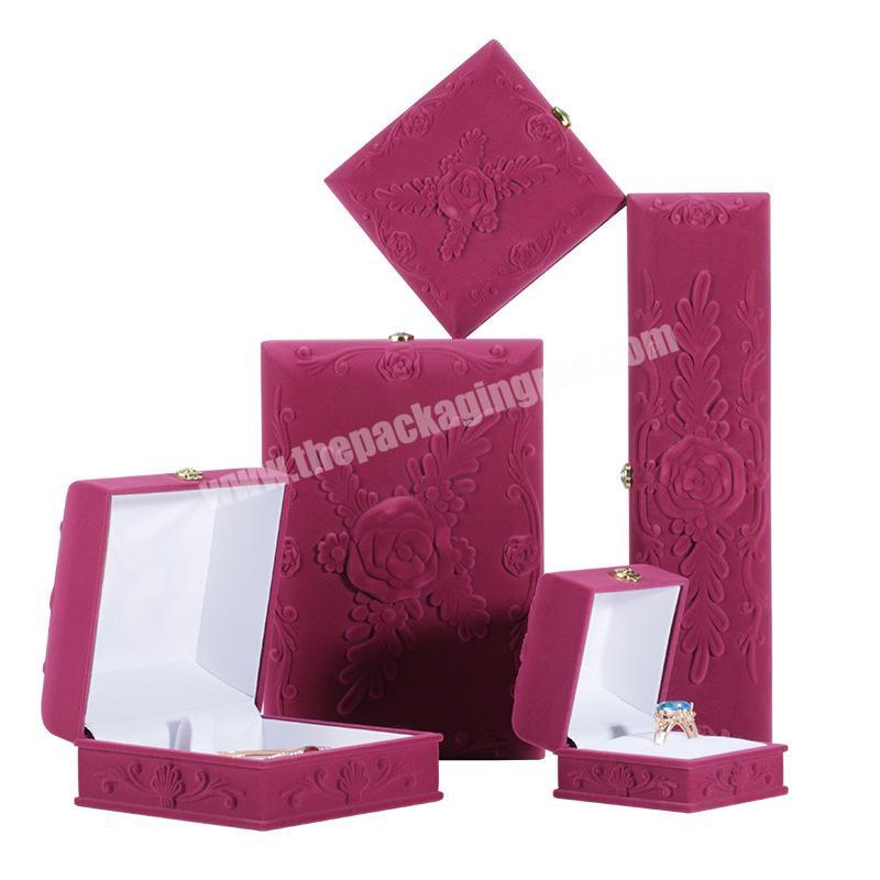 Wholesale luxury  jewellery set package velvet jewelry packaging box