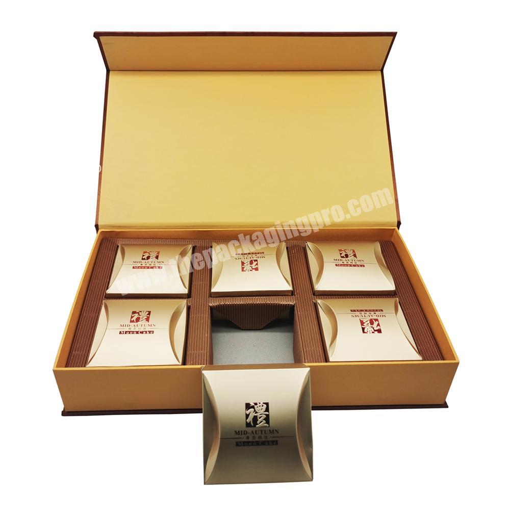 Custom Golden Printed Cardboard Paper Packaging Box With Blister For Moon Cakes