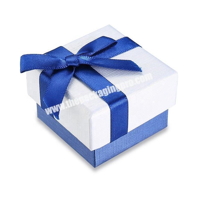good price elegant desgin small size packaging gift with butterfly blue ribbon paper box
