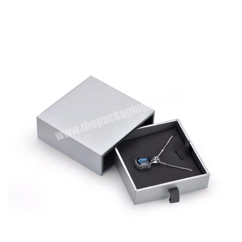 Hot sale custom logo pull out paper necklace ring bangle drawer jewelry packaging box