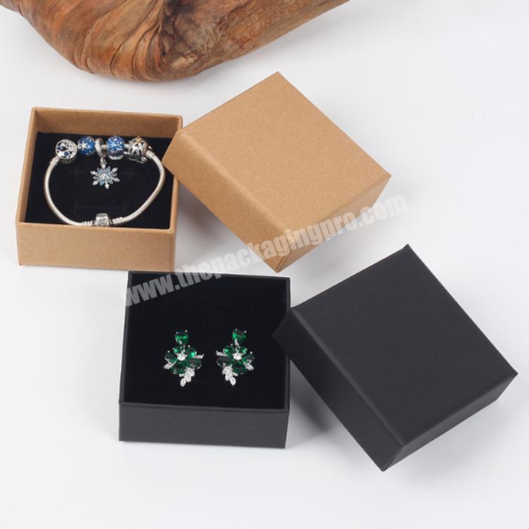 kraft paper lid base box packaging jewelry gift box with foam insert