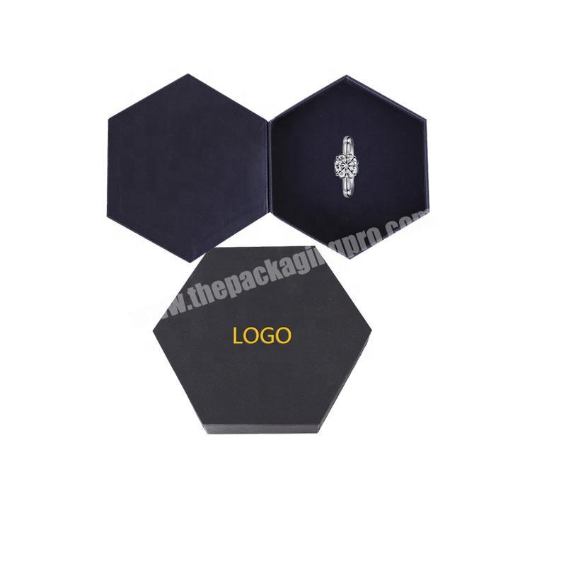 new arrival black jewelry gift cardboard hexagon shaped jewelry packaging box