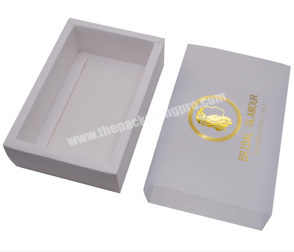 custom printed logo bakery paper drawer box jewelry box with pvc window