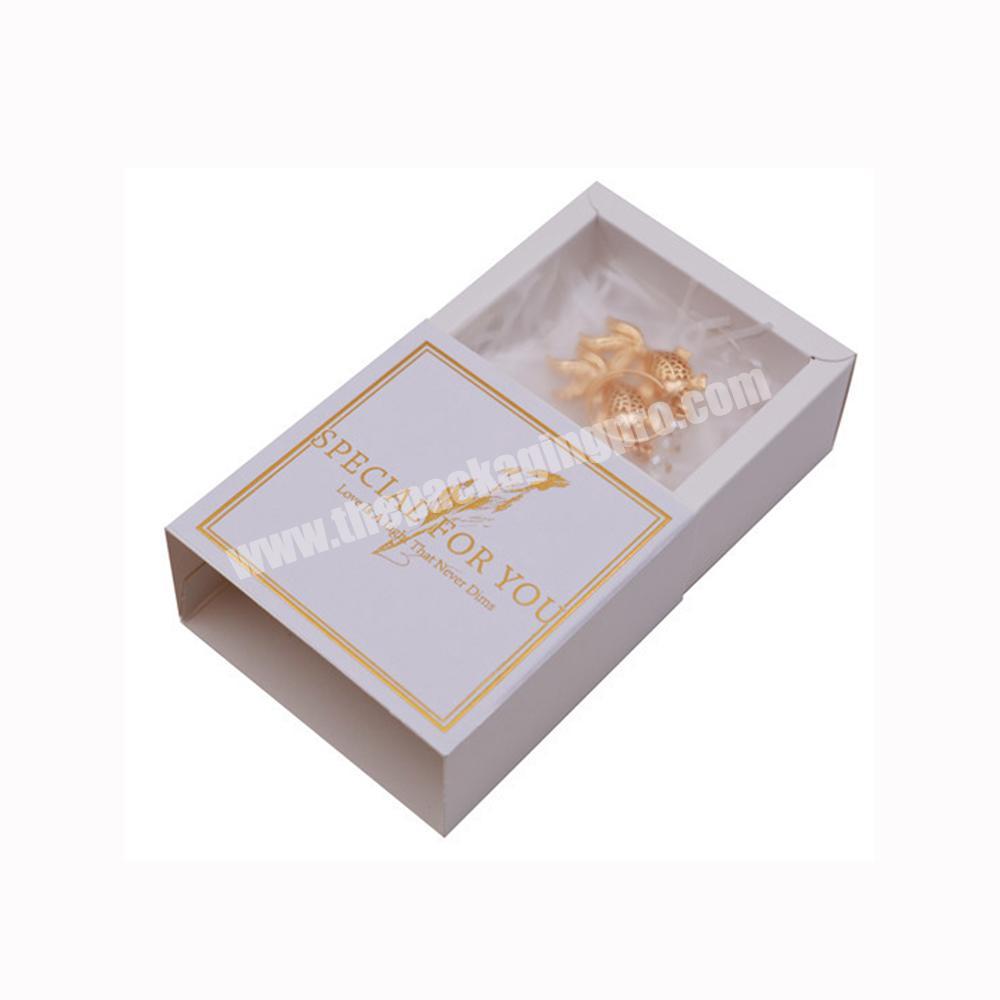 Shenzhen Paperboard Boxes Perfume Drawer Sliding Cardboard Gift Box Packaging With Hot Stamping Foil Logo For Jewelry Cosmetic