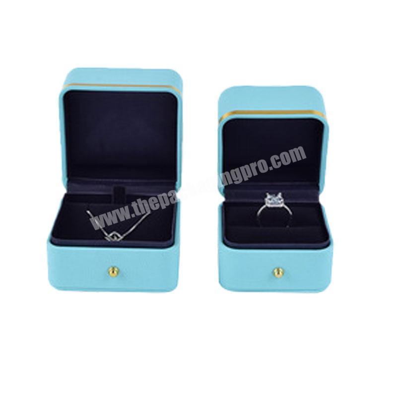 High-end personalized round angle pu leather luxury custom logo fancy jewelry box
