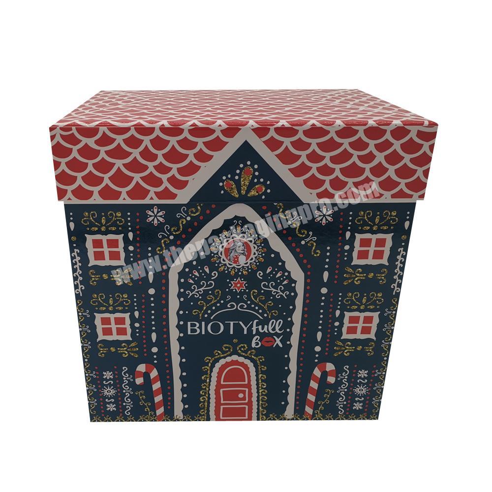 Sophisicated Colorful Printed Cardboard Paper Gift Packaging Box With Lid For Christmas