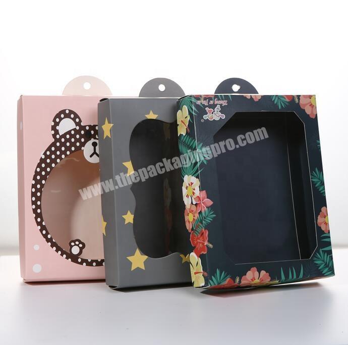 Small MOQ popular design paper box packaging with pvc window