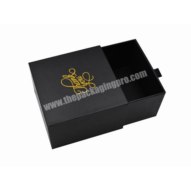 custom logo matte black paper gift box packaging box with pull-out drawer