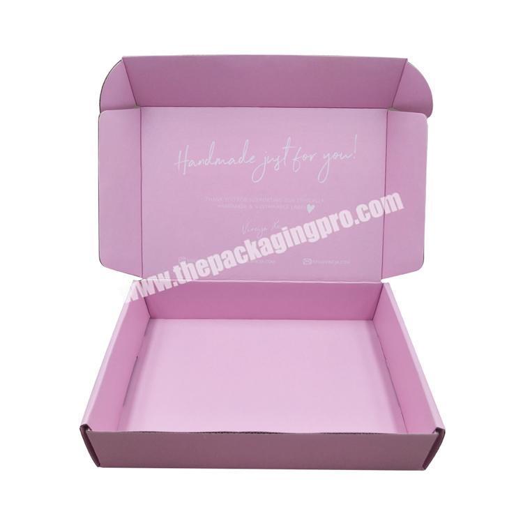 Custom shipping boxes paper pink cardboard box packaging for clothes apparels garments clothing underwear swimwear