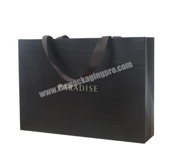 MOQ Kraft  black paper bags for apparel clothes