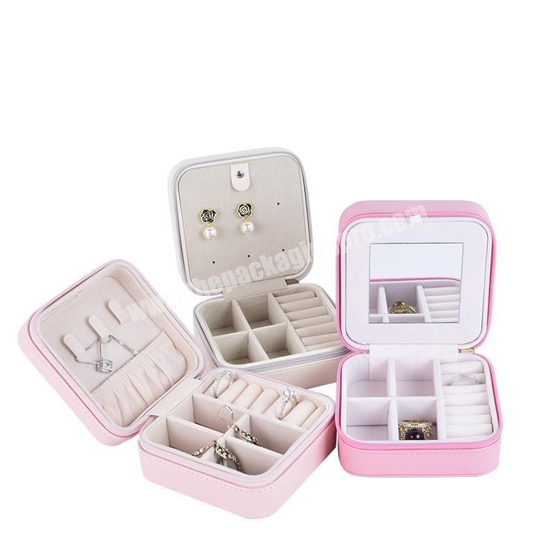 PU Jewel Organizer Storage Case Portable Jewellery Packaging Gift Boxes Travel Jewelry Box For Women