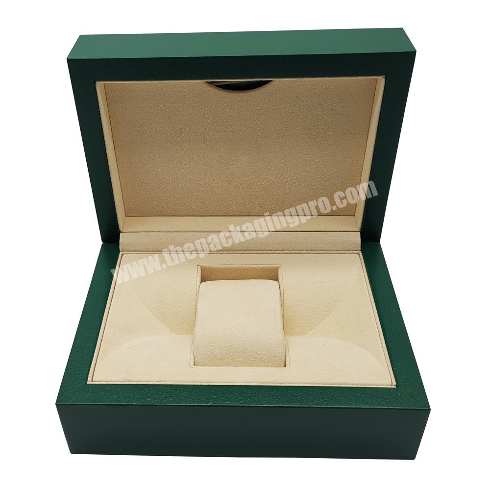 Premium Luxury Blue Leather Wooden MDF Watch Gift Packaging Box With Cushion