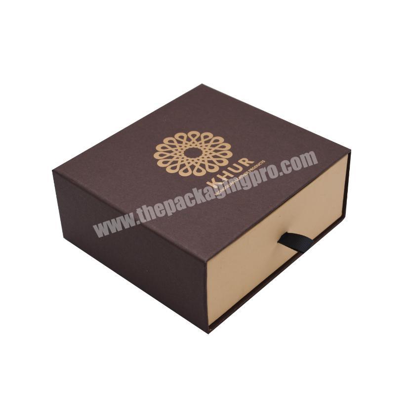Custom rigid cardboard sliding drawer gift box scented candle packaging box