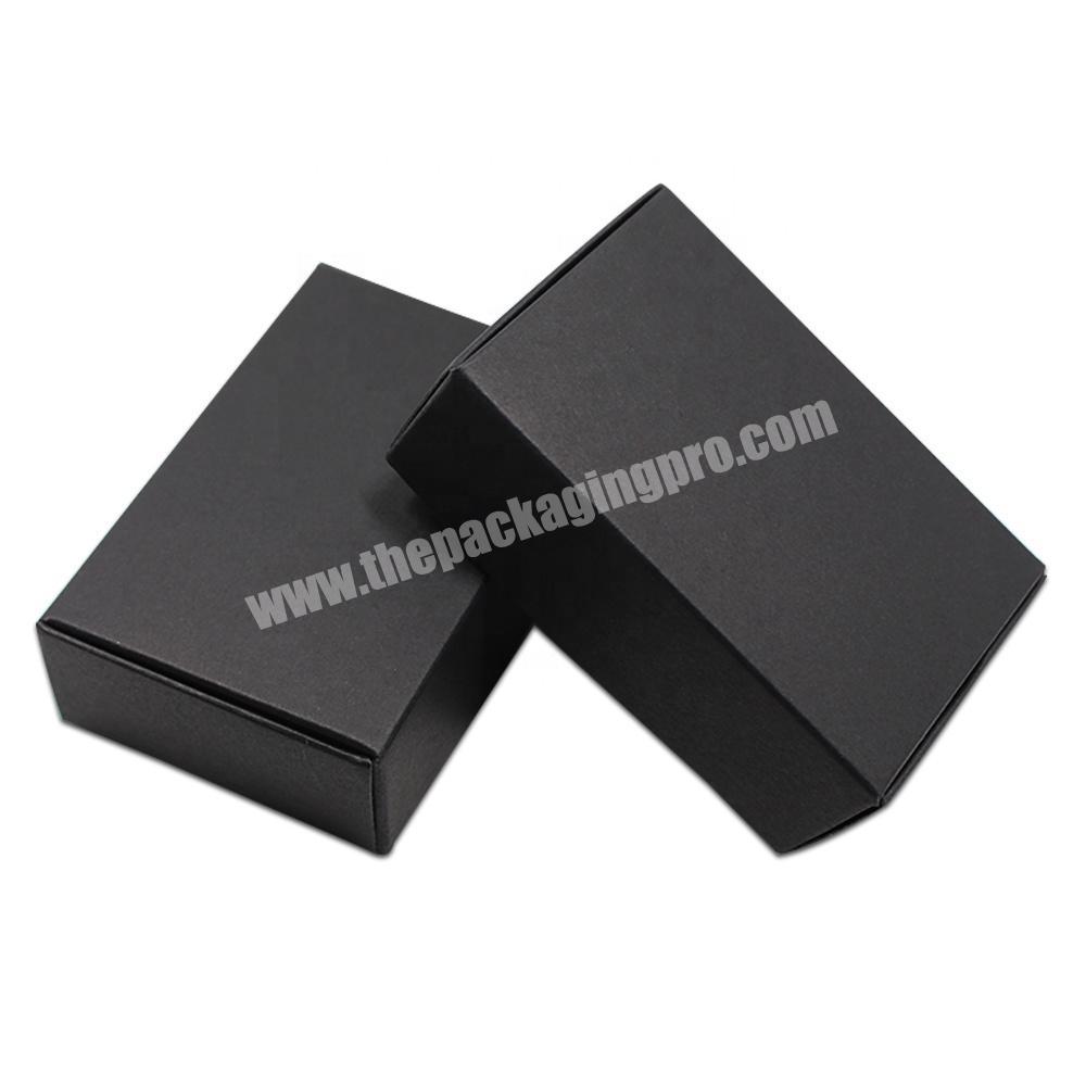 high quality custom printed logo black kraft packaging gift box with cover closure