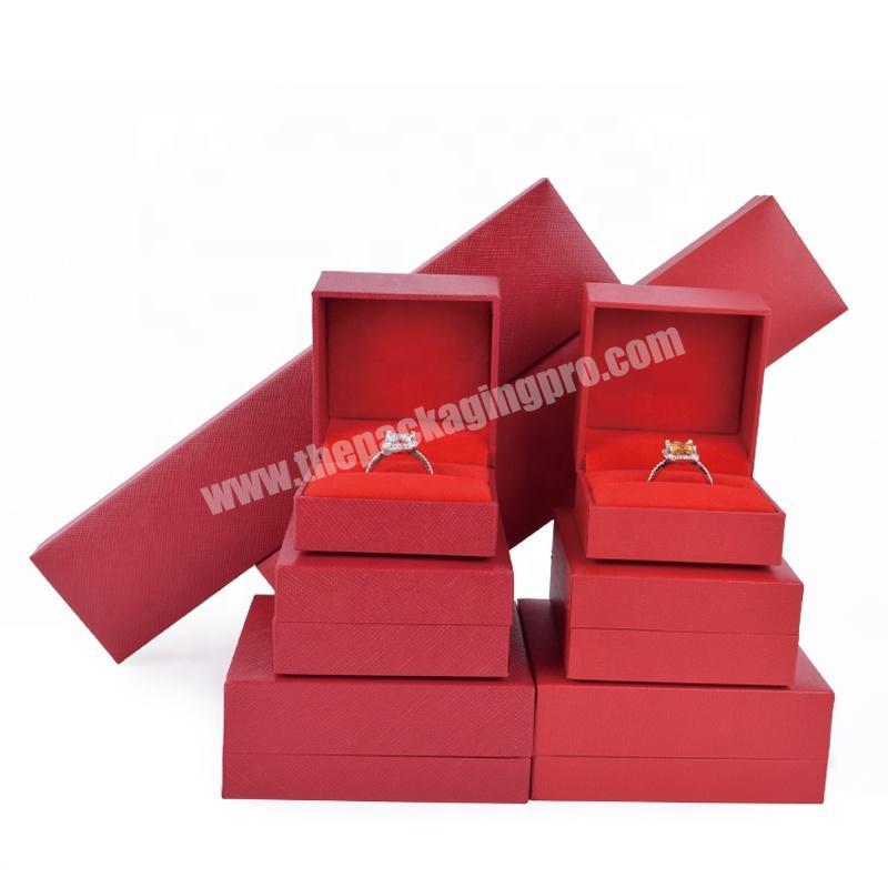 High quality popular custom logo red plastic ring pendant necklace bracelet jewelry packaging boxes