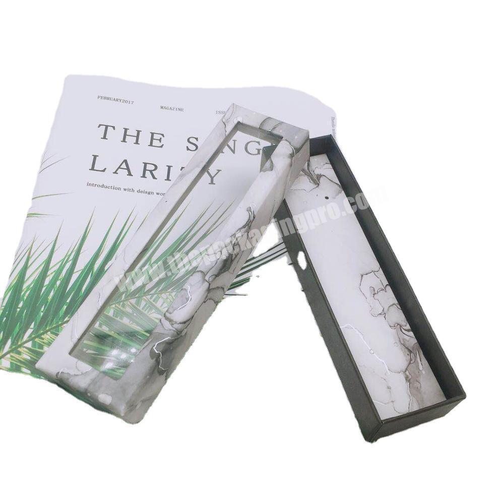 HIGH QUALITY MARBLE PRINT PEN BOX WITH PVC COVER and SILVER HOTSTAMPING