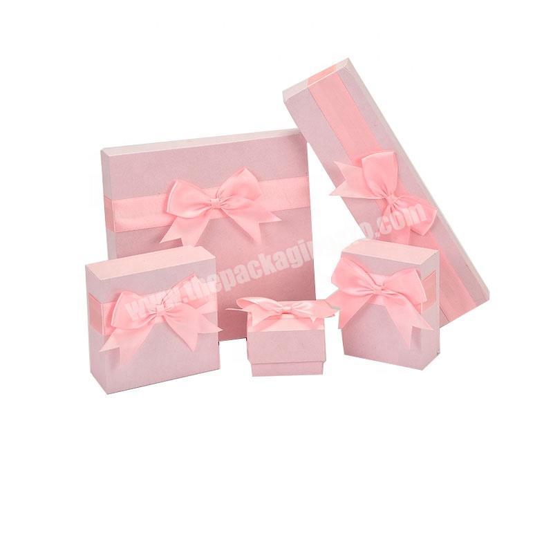 bowknot ribbon trinket pink jewelry box packaging for ring bangle pendant