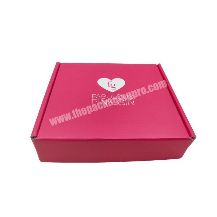 Paper Pink shipping boxes packaging custom logo for clothes