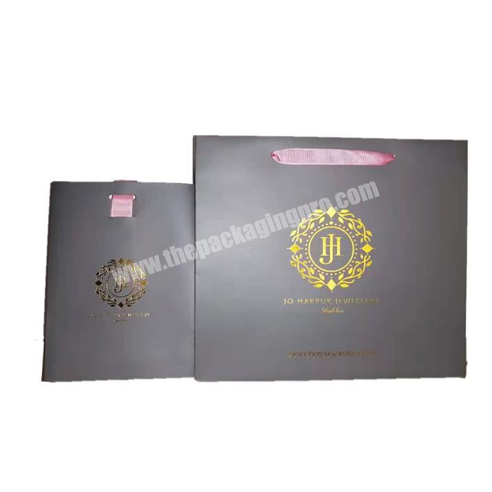 Luxury hot stamping LOGO paper bag packaging for jewelry
