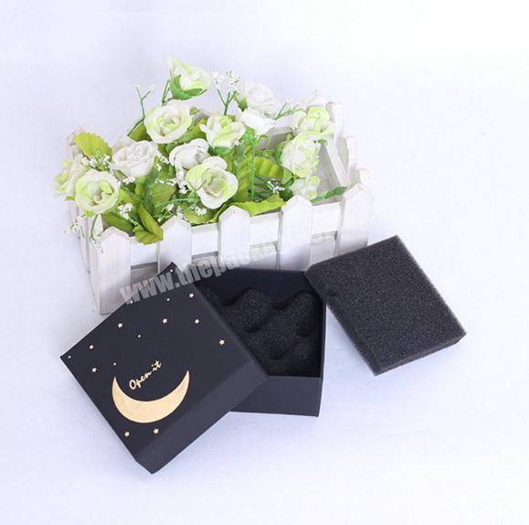 MOQ 50pcs black paper boxes for earring and ring  packaging ,jewelry box in stock
