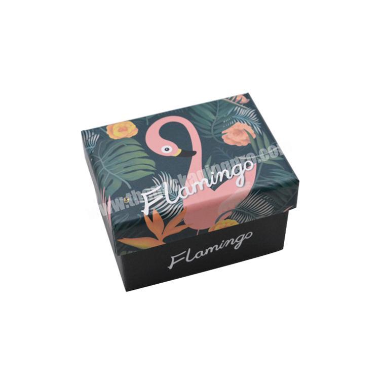 Custom fancy flamingo pattern gift box lid and base box