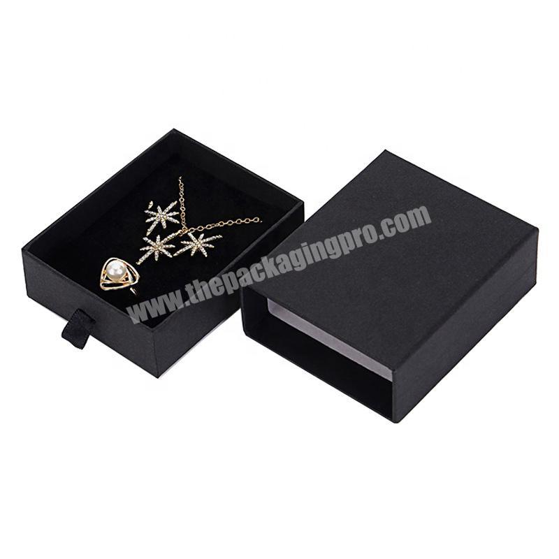 Luxury custom Black Unique New Drawer Paper jewelry+packaging+box