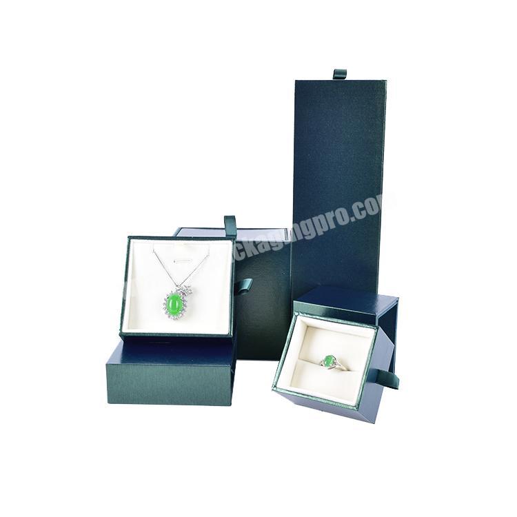 High quality green set luxury green drawer jewelry box
