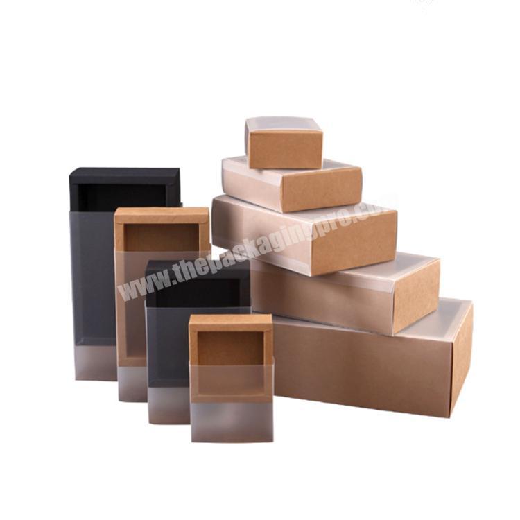 Custom PVC sleeve white black kraft paper box socks packaging box