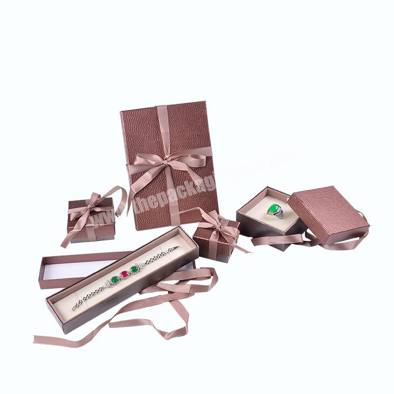 Custom wholesale elegant ribbon bow Box Packaging Jewelry Box