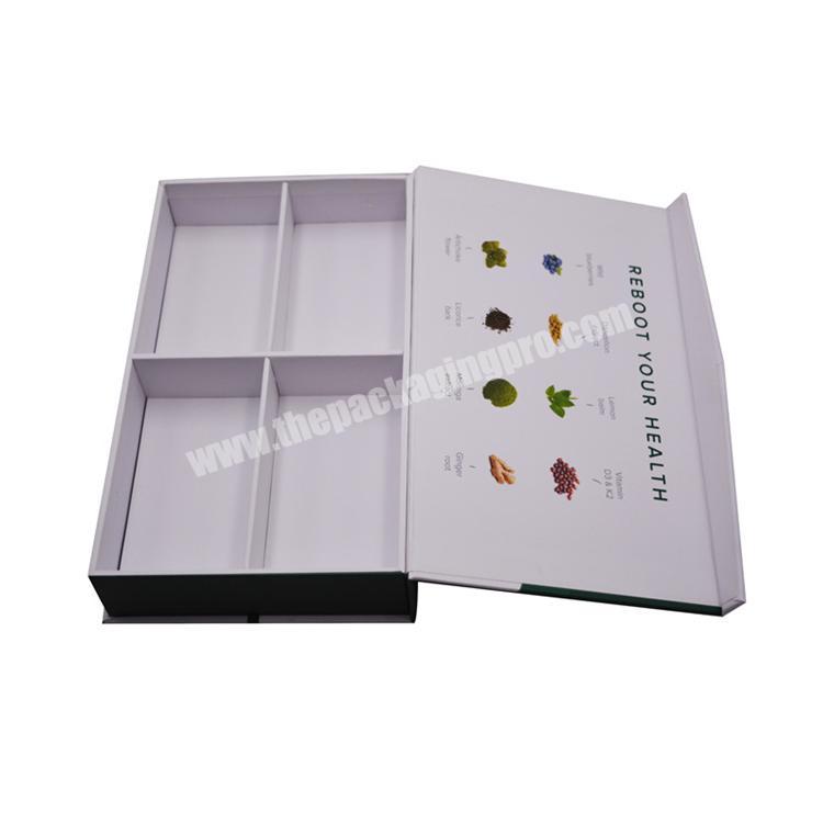 custom printed rigid cardboard magnetic closure packaging box for health care products