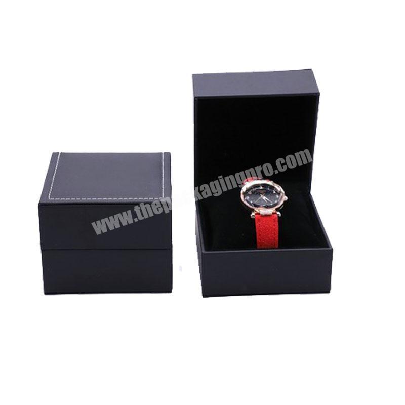 custom black logo PU individual high quality gift single luxury watch packaging box