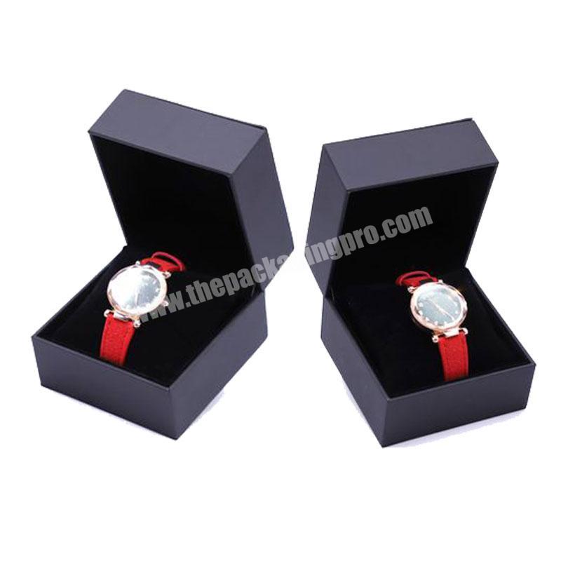 customized couple watch packing black logo PU leather high quality single luxury watch organizer box