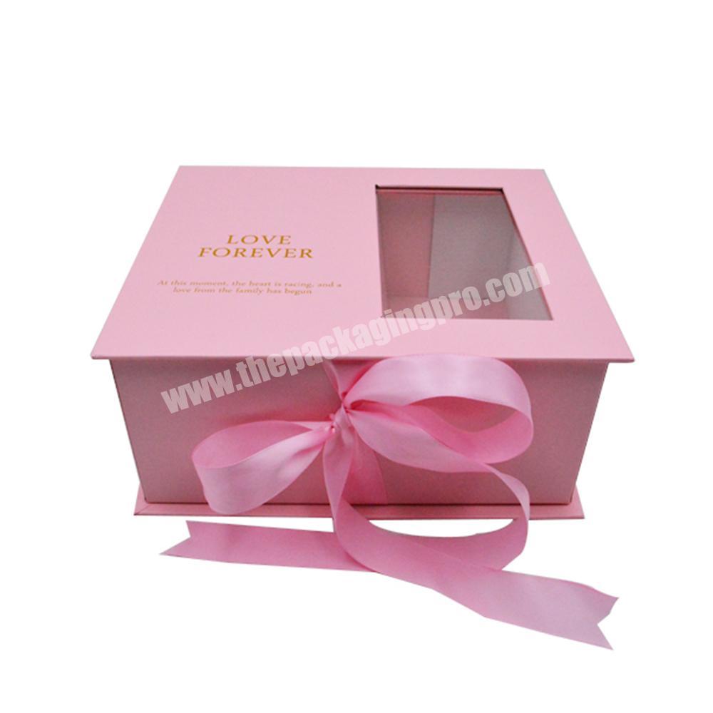 Wholesale Hair Packaging Boxes Packing Boxes Cardboard Gift Clear PVC Window Box Packaging for Flower Makeup Small Gift