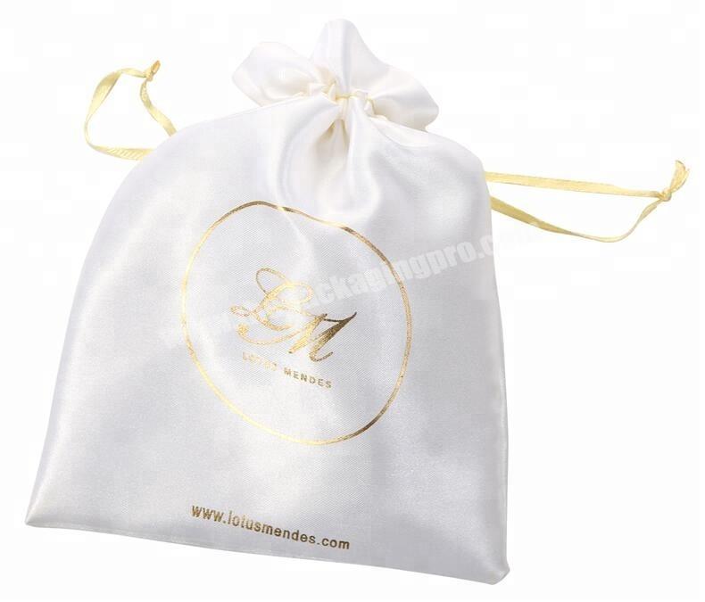 Custom LOGO Satin jewelry bag With Drawstring  For Small MOQ
