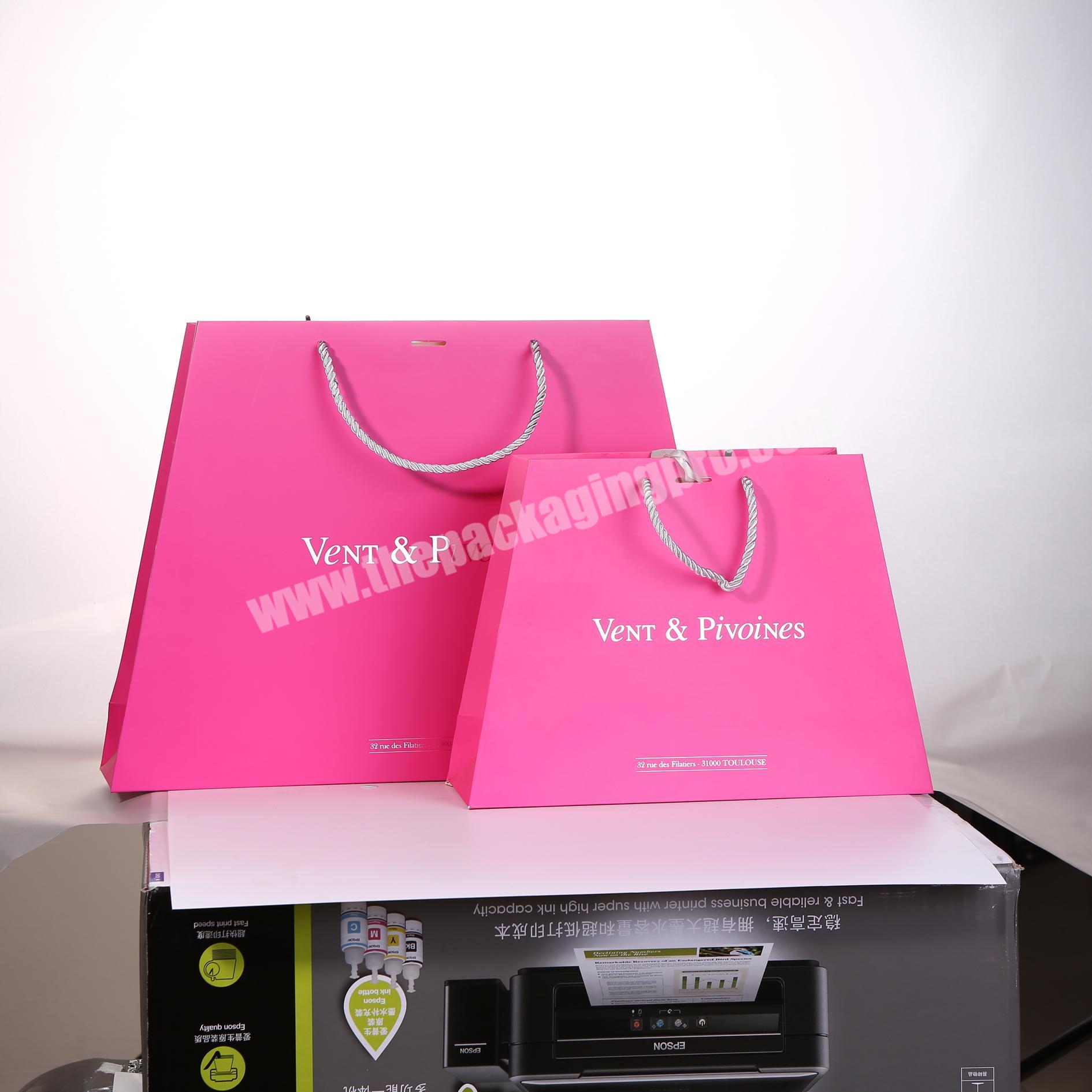 Pink shopping Packaging bag with customized logo